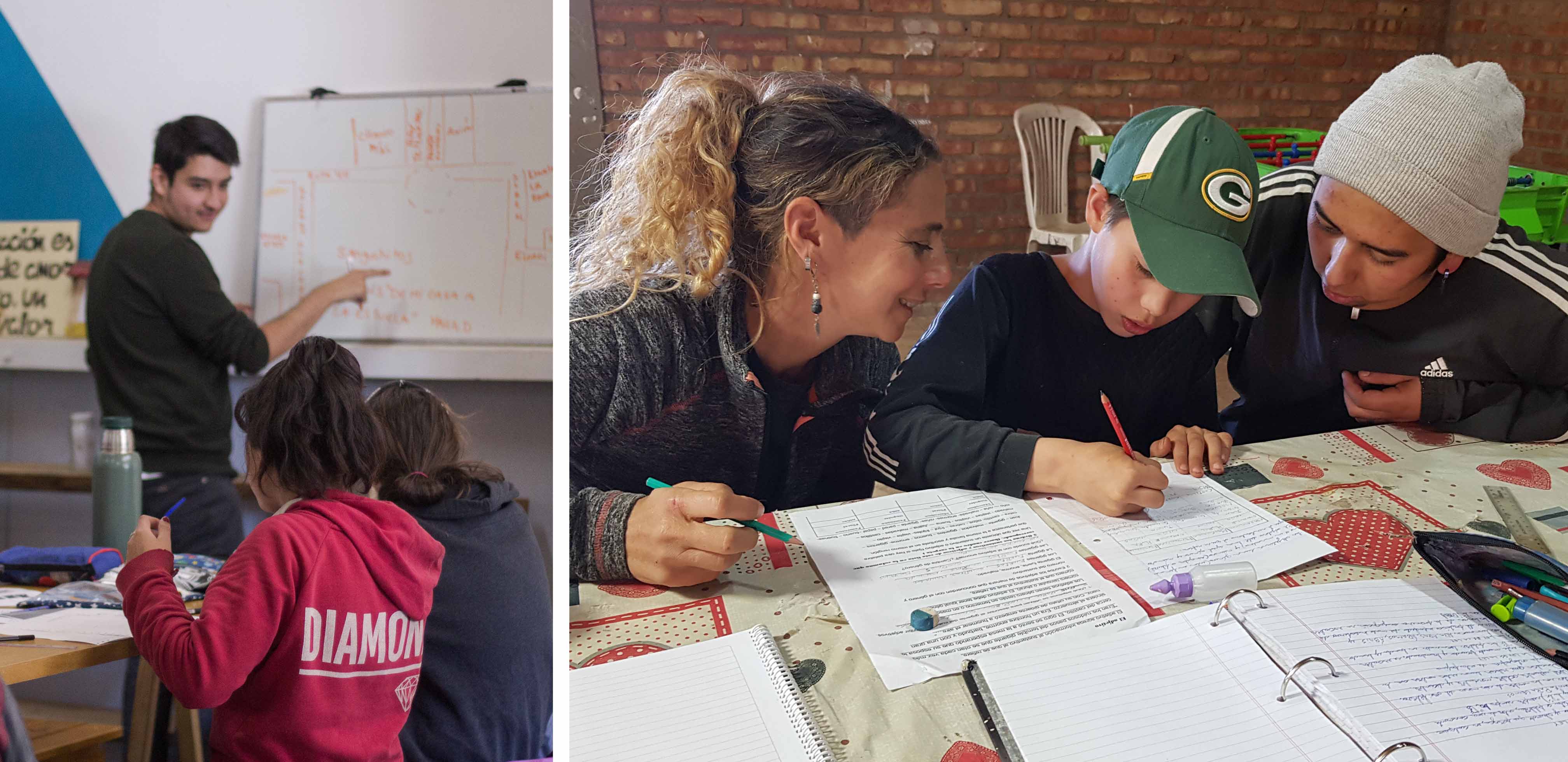 Fotografías de niñes estudiando